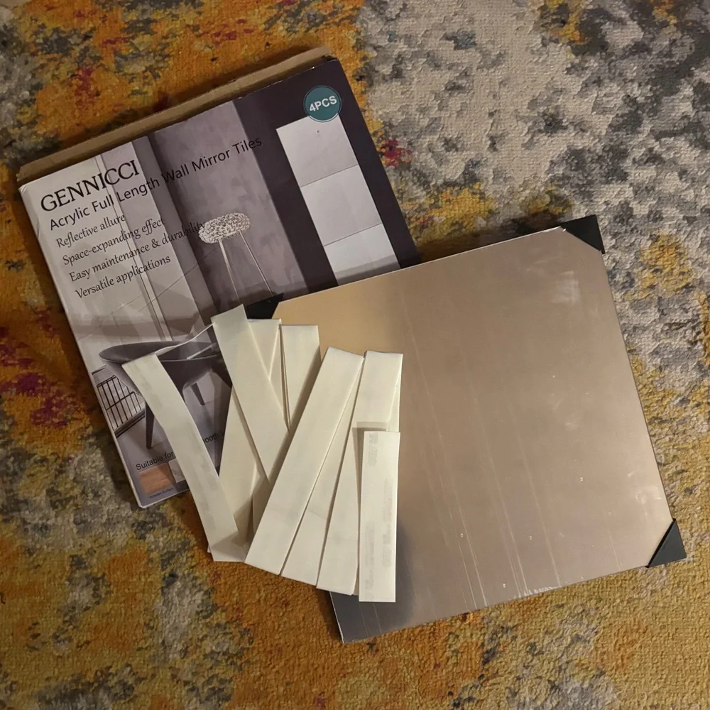 🆕 Modern Wall Mirror Squares Set - 4 Pcs